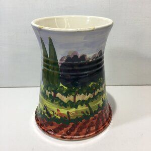 Vietri Italy Ceramic Chicken Garden Farm Pasture Country Utensil Holder/Vase